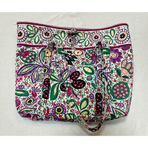 Vera Bradley Quilted Large Tote Handbag in Retired "Viva la Vera" Pattern